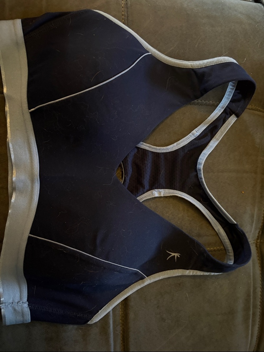 Danskin Navy Sports Bra with Light Gray Band